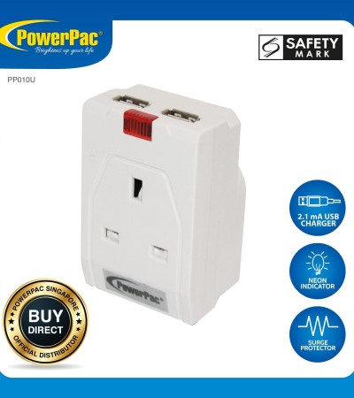 带2X USB适配器2.1A（PP010U）的PowerPac多适配器
