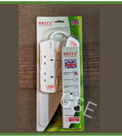带浪涌保护器的2路3米多电源延长插座插头2路3米Britz GSE