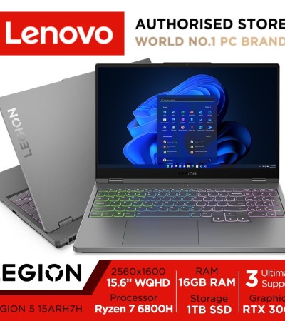 [RTX 3060]联想军团5 15ARH7H | 82RD0002SB | 15.6英寸WQHD（2560x1440）| AMD Ryzen 7 6800H | RTX 3060 | 16GB RAM | 1TB SSD | Win11主页| 3Y军团终极支持