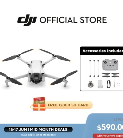 DJI Mini 3-无人机相机| 249g以下| 4K HDR视频|延长电池寿命|真正的垂直拍摄| 38kph 5级抗风|（无人机无需注册）