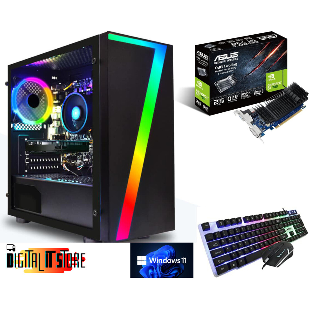 Fast Core i7 Gaming PC 480GB SSD 16GB RAM Nvidia GT730 Windows 11 Pro 